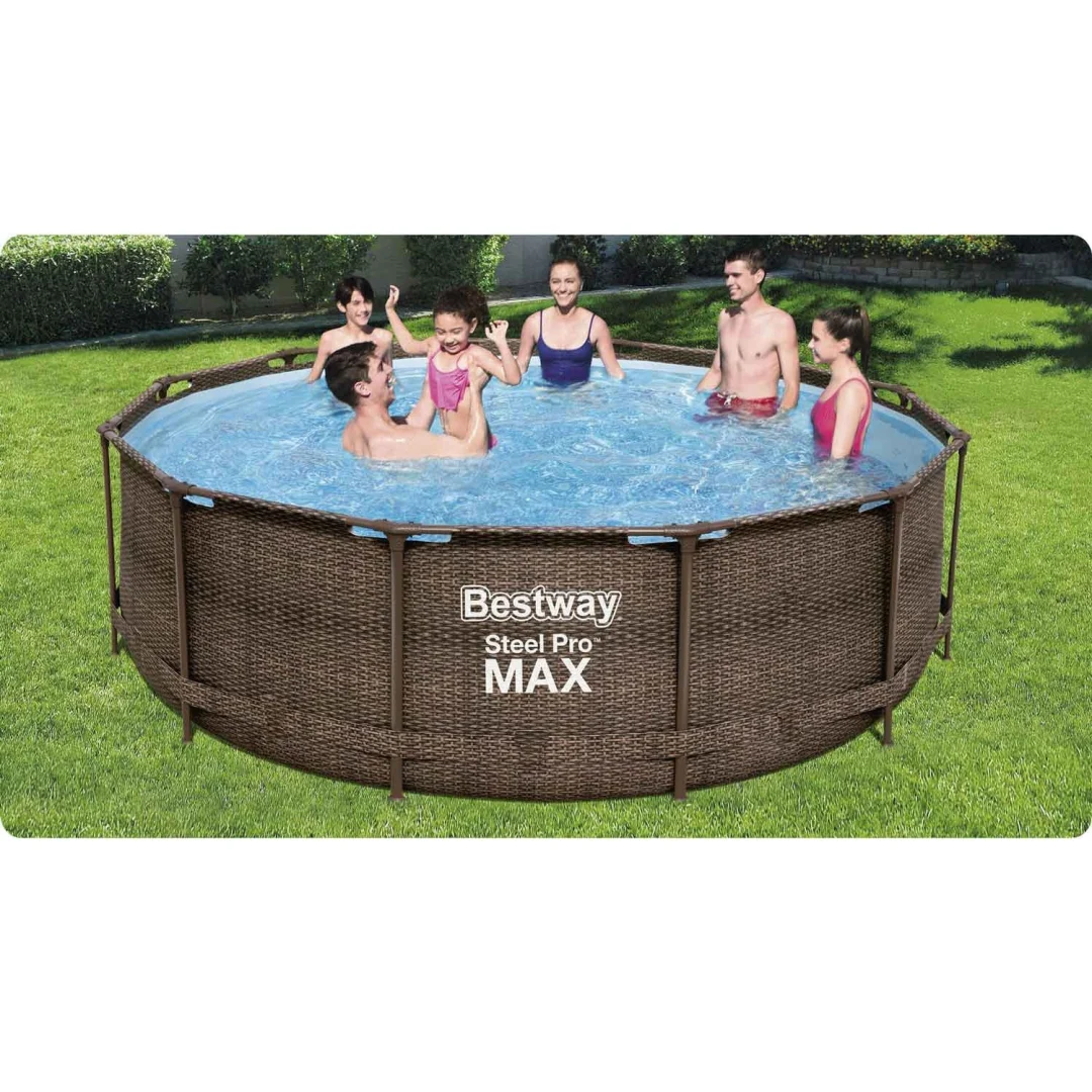 Vrtni bazen s okvirom 366 x 100 cm 18-u-1 Bestway 56709, siva, var. 56709-17W1B_2