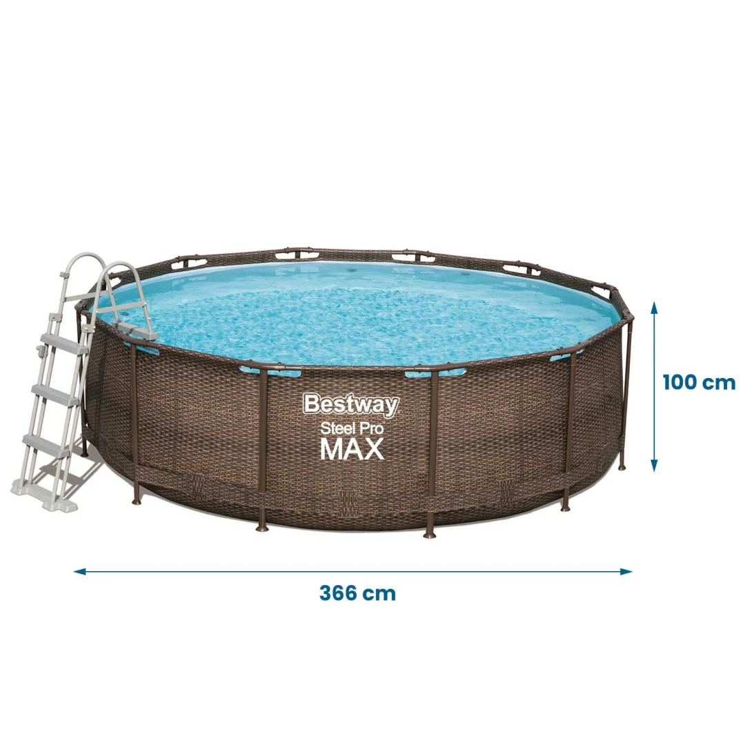 Vrtni bazen s okvirom 366 x 100 cm 18-u-1 Bestway 56709, siva, var. 56709-17W1B_5