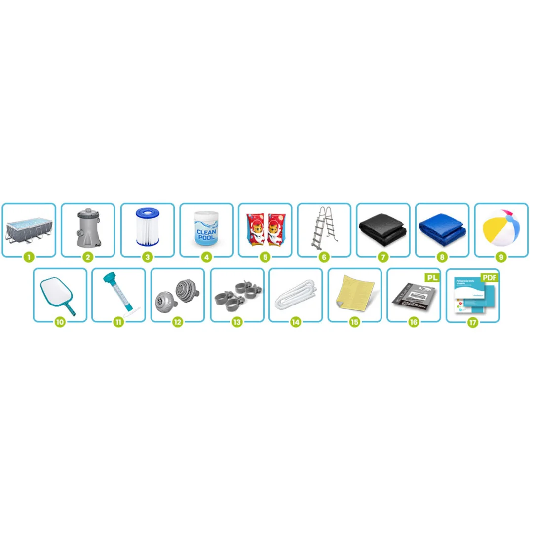 Vrtni bazen s okvirom 404 x 201 x 100 cm 18-u-1 Bestway 56721_12