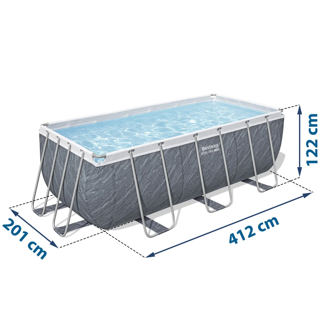 Vrtni bazen s okvirom 412 x 201 x 122 cm 17-u-1 Bestway 56722, plava_9