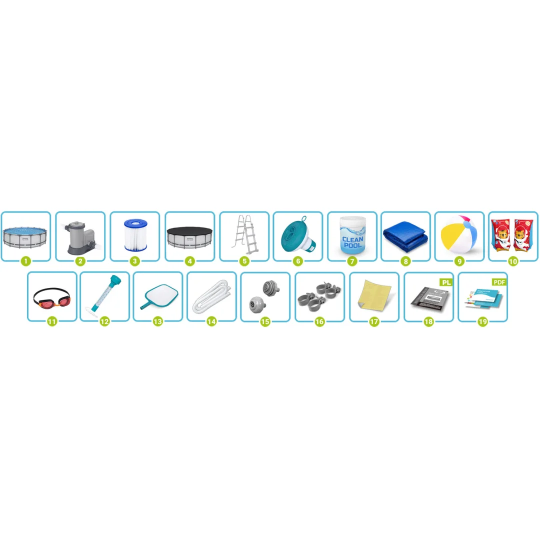 Vrtni bazen s okvirom 488 x 122 cm 19-u-1 Bestway 5612Z_14