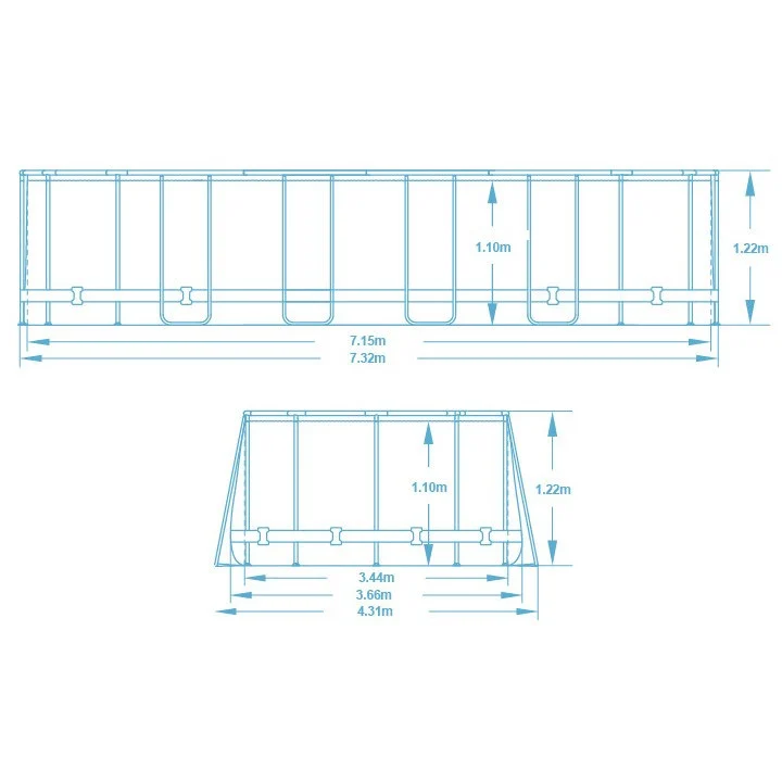 Vrtni bazen s okvirom 732 x 366 x 122 cm 12-u-1 Bestway 5611T_5