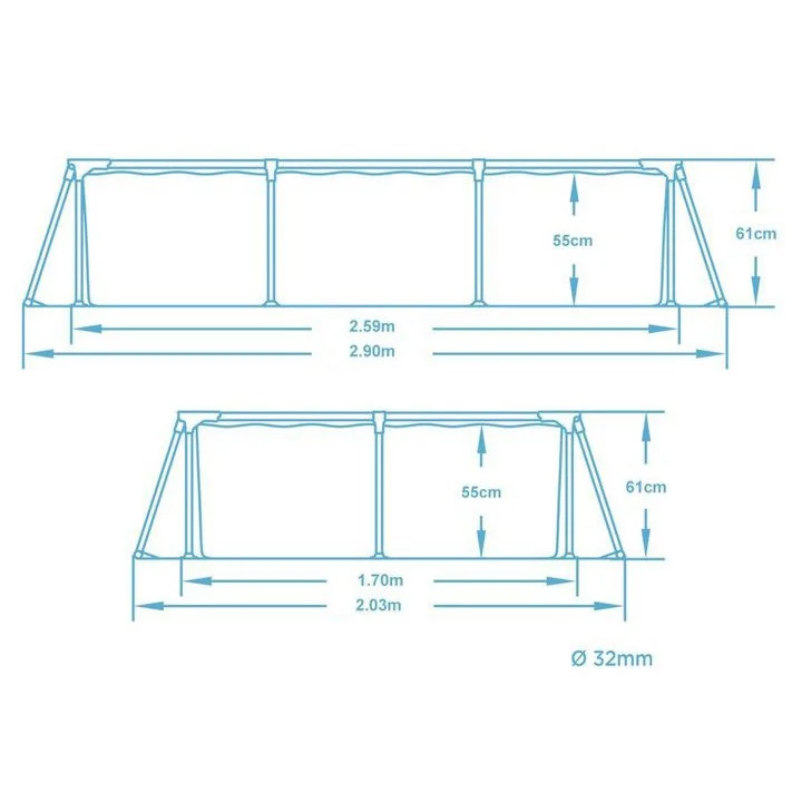 Vrtni bazen s okvirom Bestway 56403, 259 × 170 × 61 cm, set 15 u 1_4