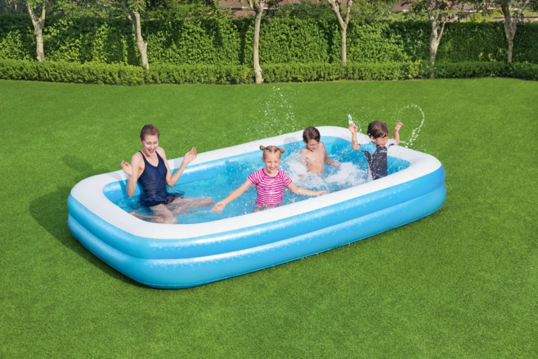 Vrtni bazen za djecu 6+ Napuhavanje 2 prstena 305x183x46cm BESTWAY + krpa za popravak_6