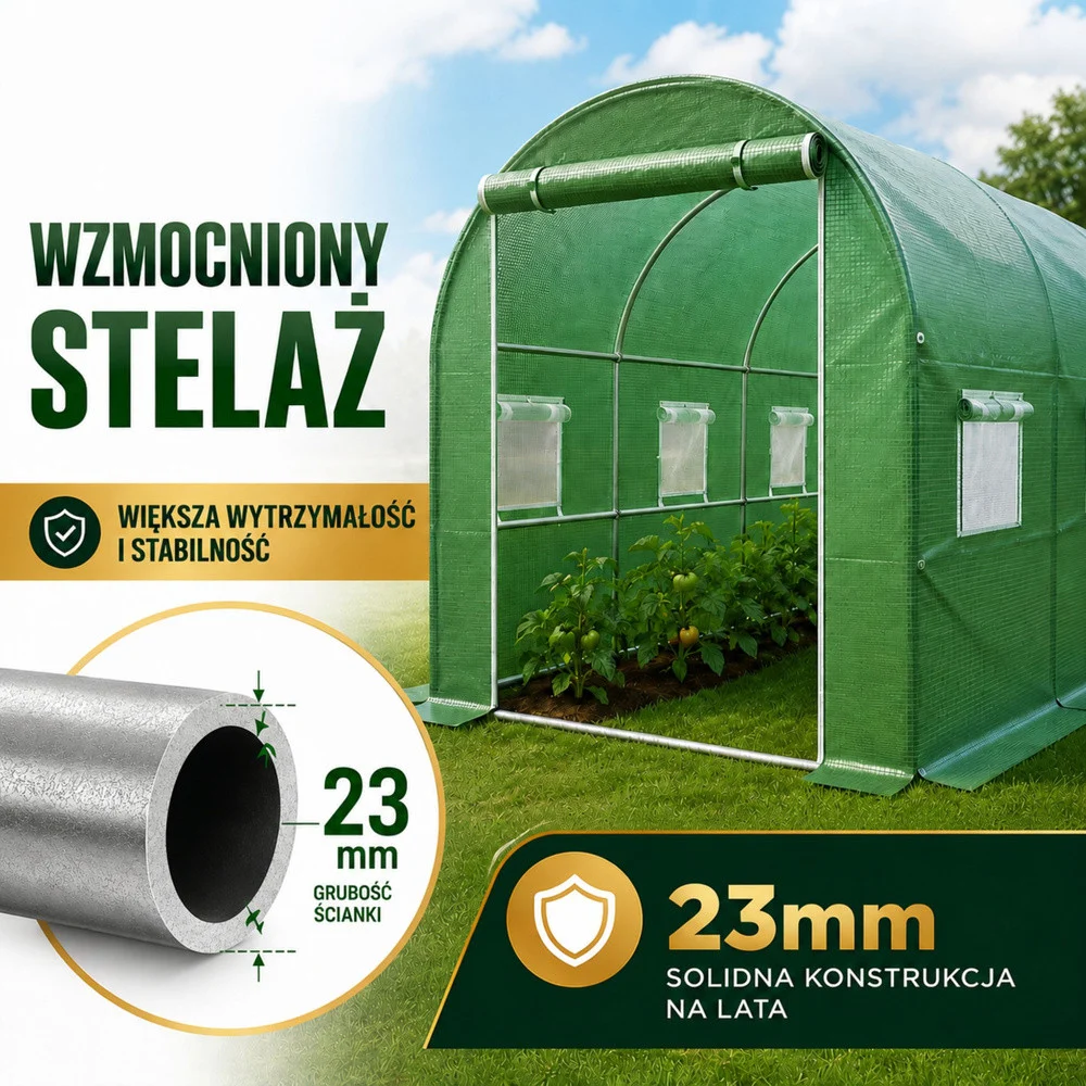 Vrtni folijski tunel za povrće PRO, 8 × 3 × 2 m, 24 m²_12