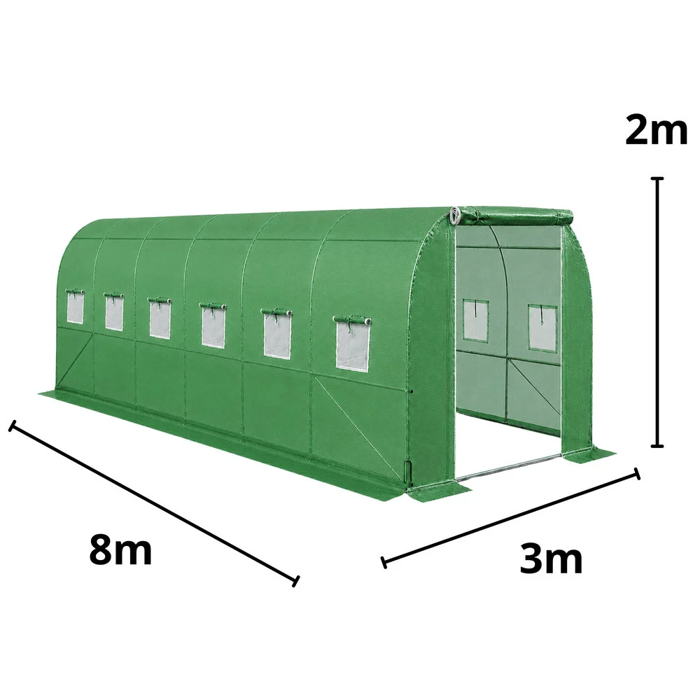 Vrtni folijski tunel za povrće PRO, 8 × 3 × 2 m, 24 m²_5