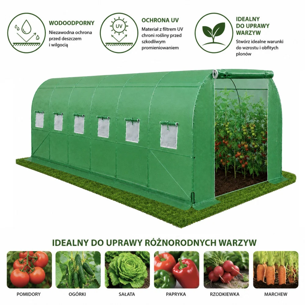 Vrtni folijski tunel za povrće PRO, 8 × 3 × 2 m, 24 m²_8