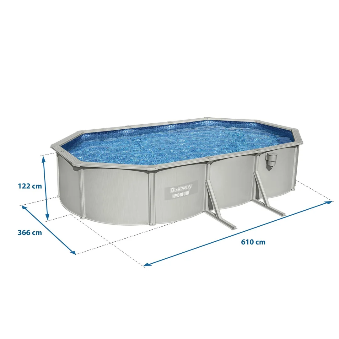 Vrtni panelni bazen za cijelu godinu 610x366x122 cm 13 u 1 Bestawy 56369_9