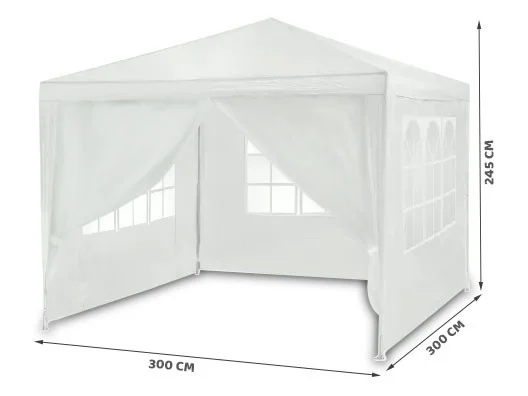 Vrtni paviljon Plonos 3 × 3 m bijeli 4936_4