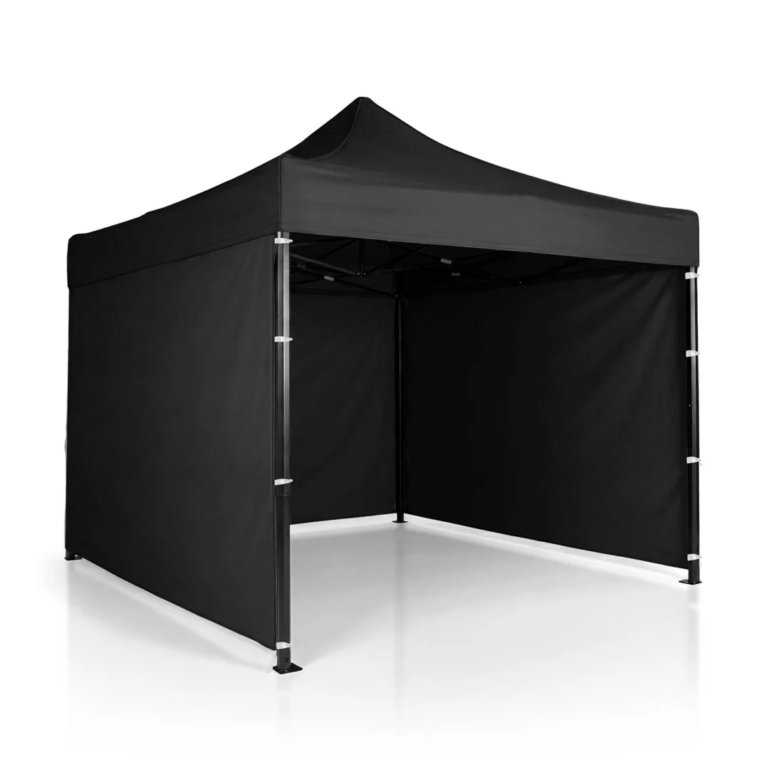 Vrtni paviljon Plonos 3 × 3 m s 3 zida, crni_2