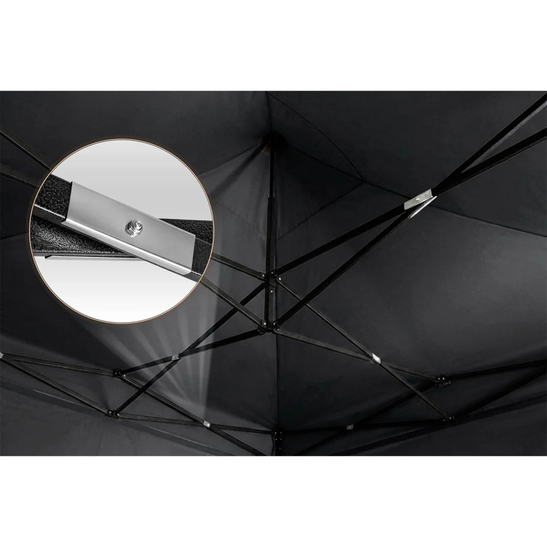 Vrtni paviljon Plonos 3 × 3 m s 3 zida, crni_8