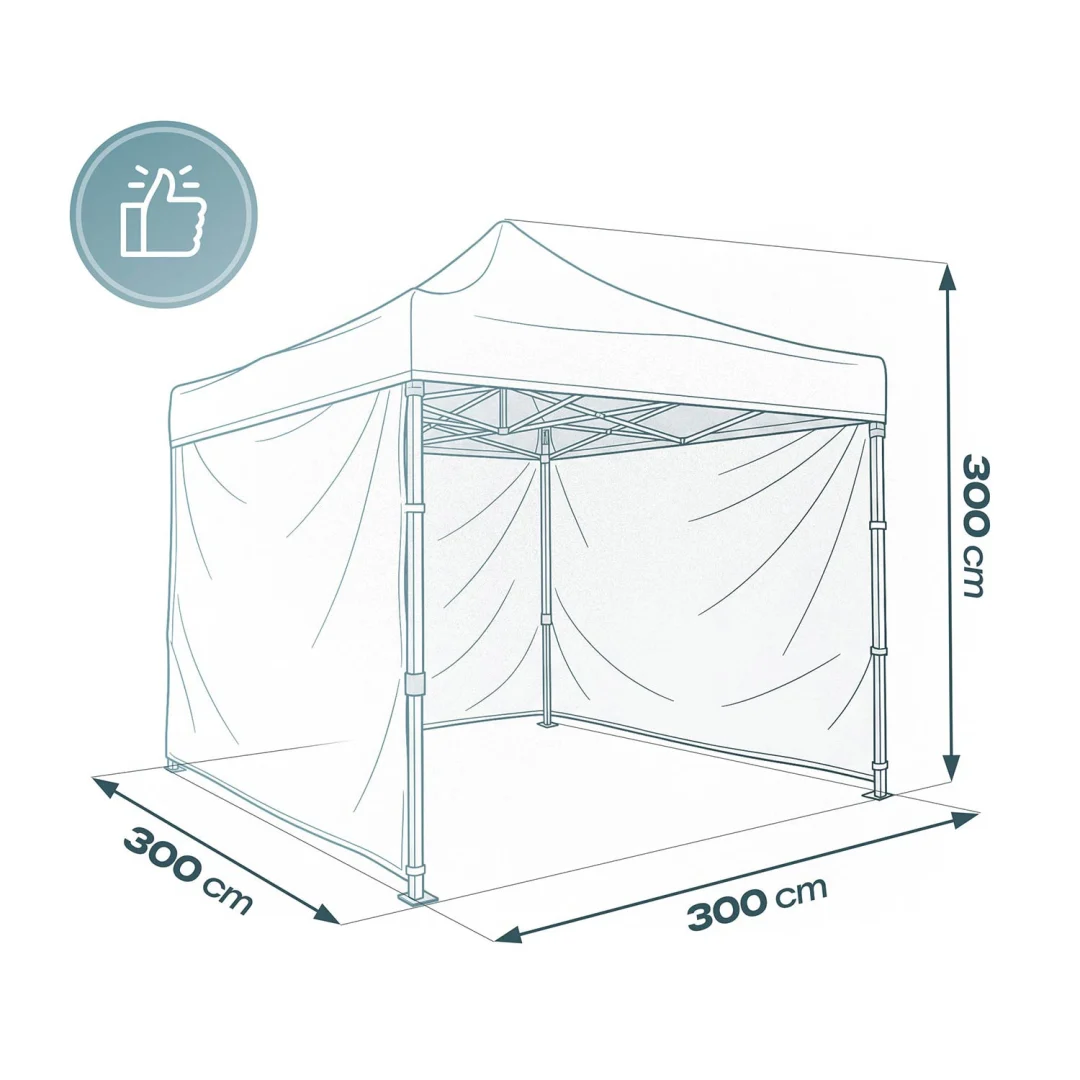 Vrtni paviljon Plonos 3 × 3 m s 3 zida, sivi_13