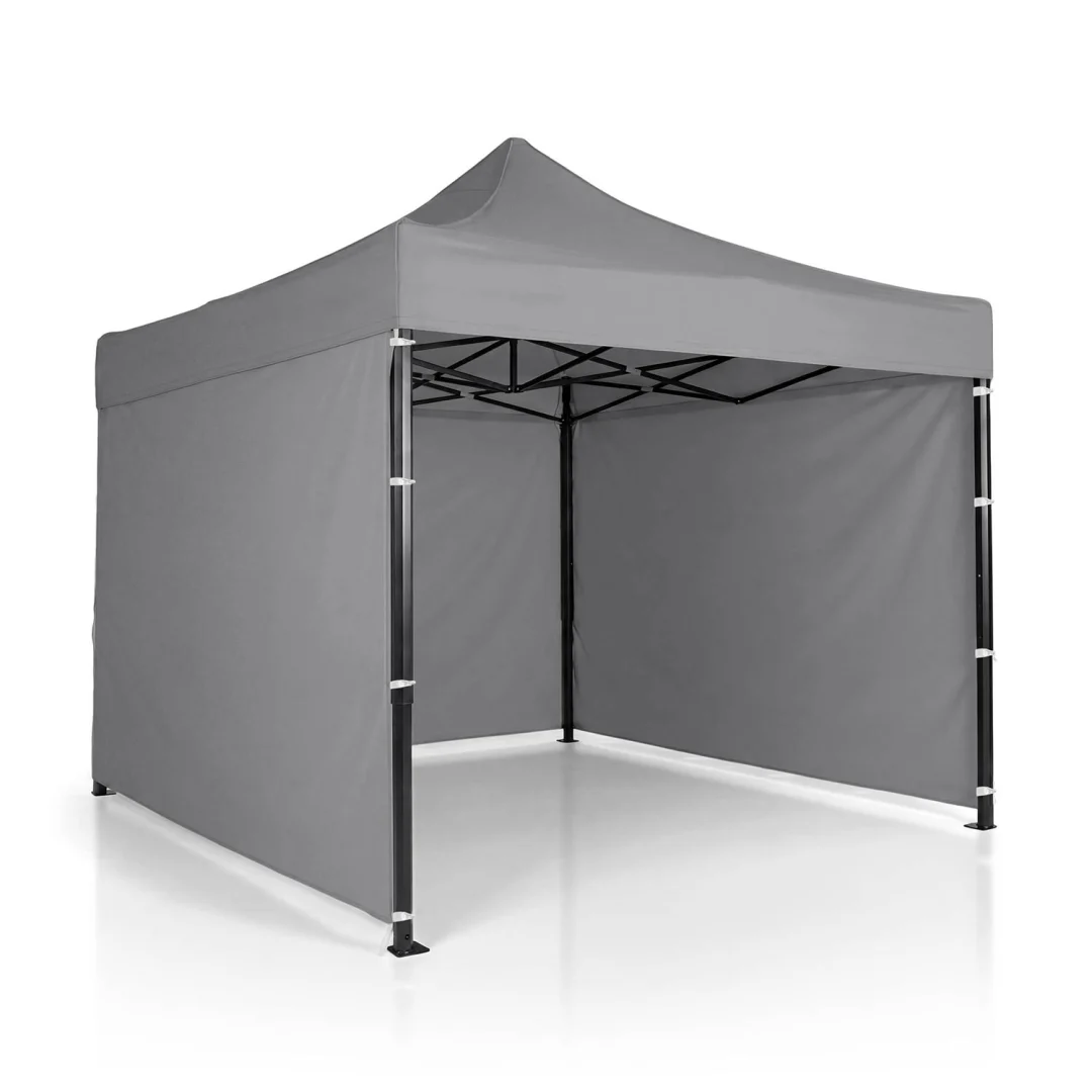 Vrtni paviljon Plonos 3 × 3 m s 3 zida, sivi_2