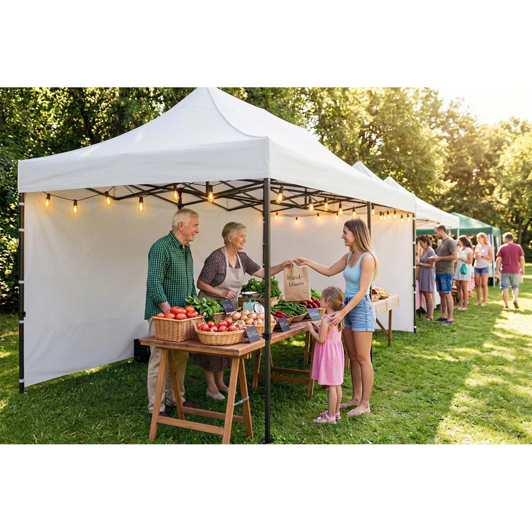 Vrtni paviljon Plonos 3 × 6 m s 3 zida, bijeli_13