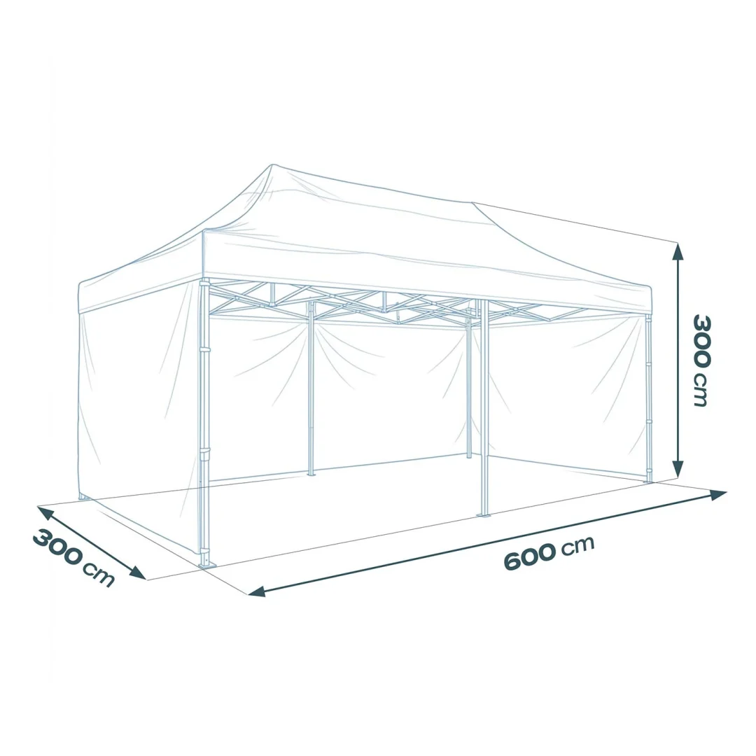 Vrtni paviljon Plonos 3 × 6 m s 3 zida, bijeli_14