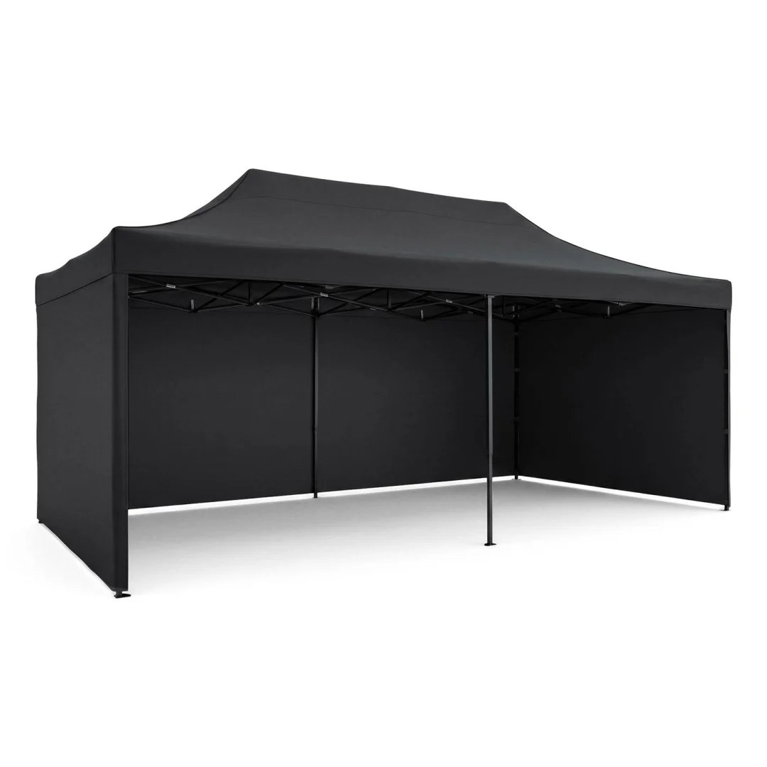 Vrtni paviljon Plonos 3 × 6 m s 3 zida, crni_2