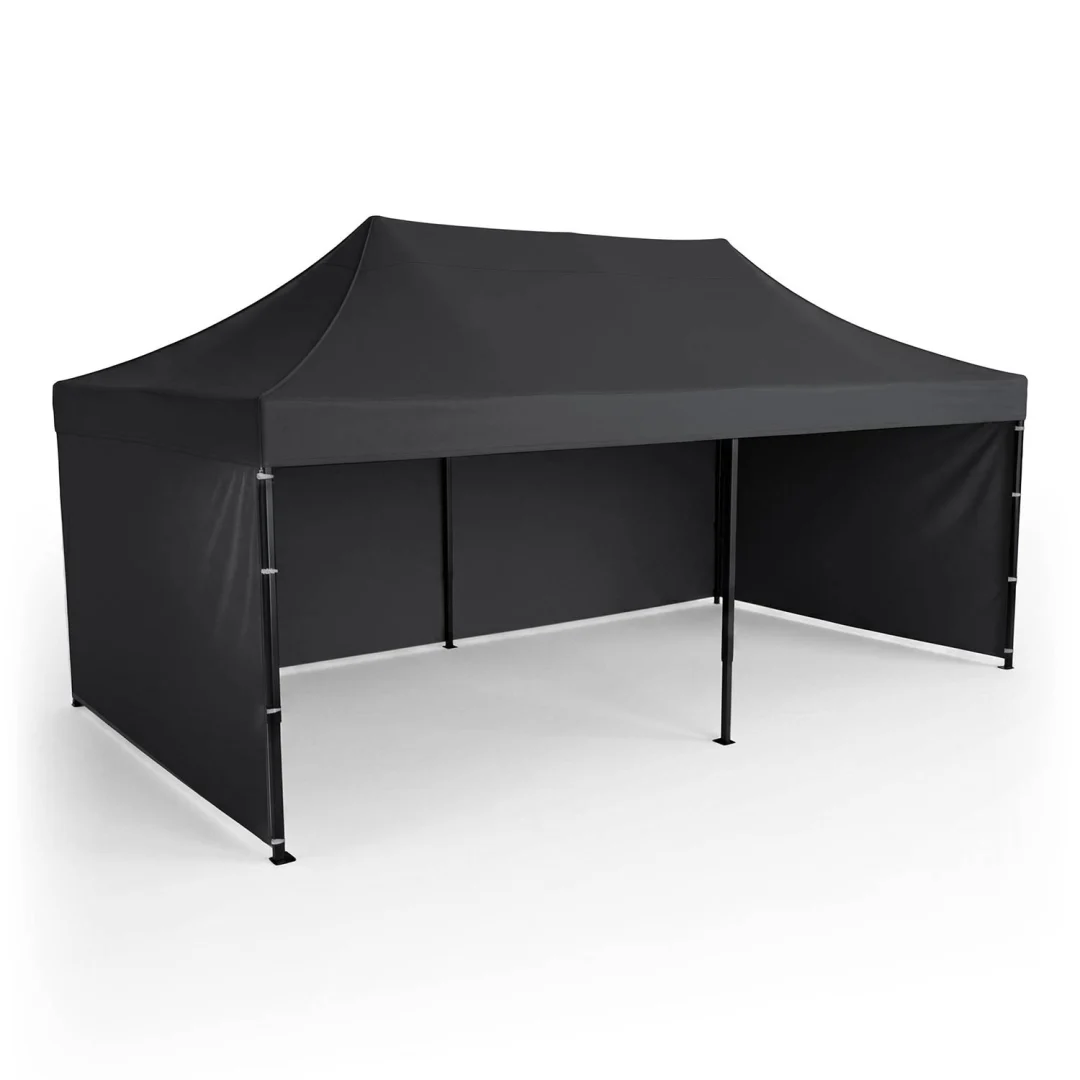 Vrtni paviljon Plonos 3 × 6 m s 3 zida, crni_4