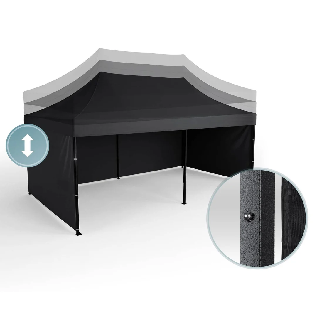 Vrtni paviljon Plonos 3 × 6 m s 3 zida, crni_9