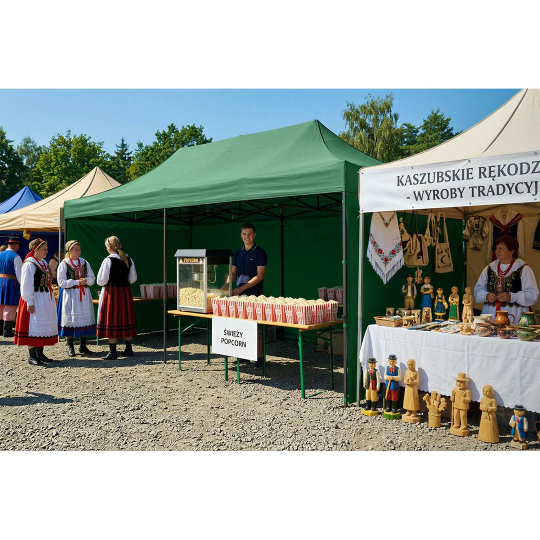 Vrtni paviljon Plonos 3 × 6 m s 3 zida, zeleni_12