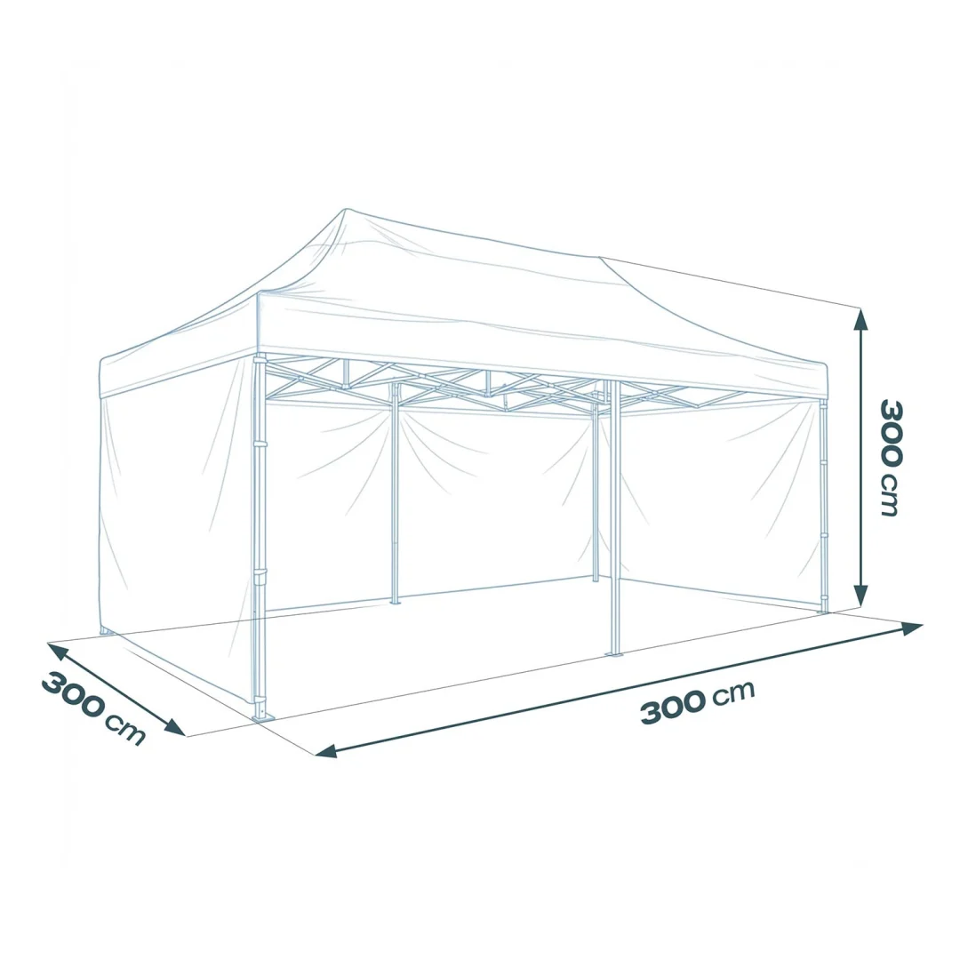 Vrtni paviljon Plonos 3 × 6 m s 3 zida, zeleni_14