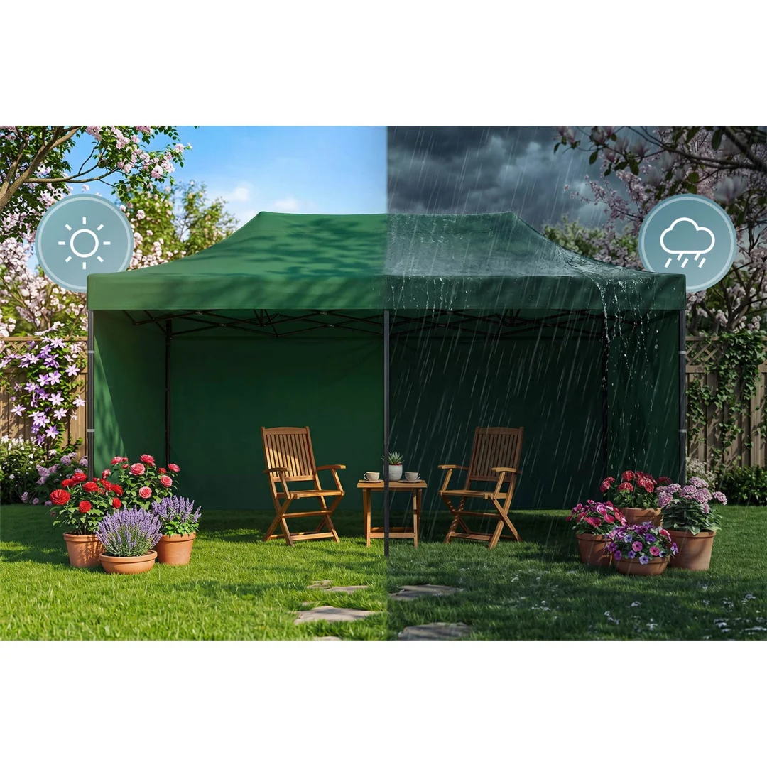 Vrtni paviljon Plonos 3 × 6 m s 3 zida, zeleni_3