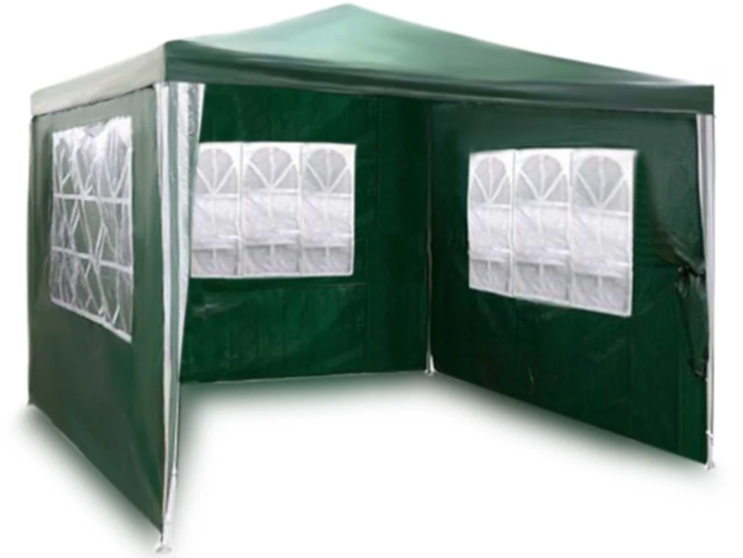 Vrtni paviljon s 3 stijenke, 3 × 3 m, zeleni, Plonos_1