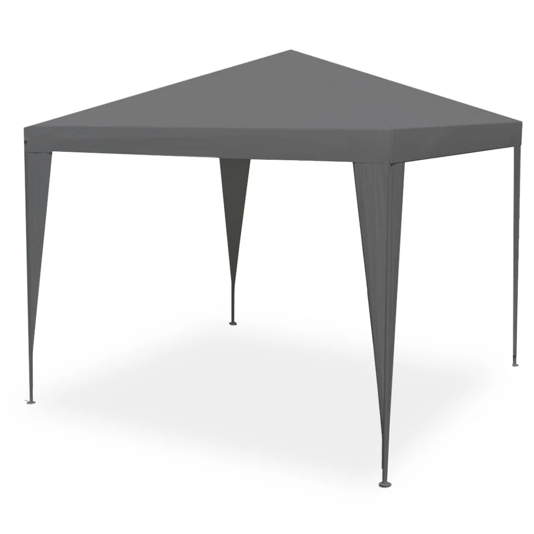 Vrtni paviljon s 4 stijenke, 3 × 3 m, sivi, Plonos_3