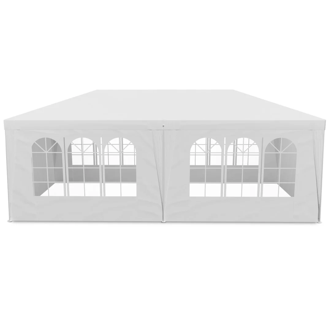 Vrtni paviljon sa 6 stijenki, 3 × 6 m, bijeli, Plonos_2