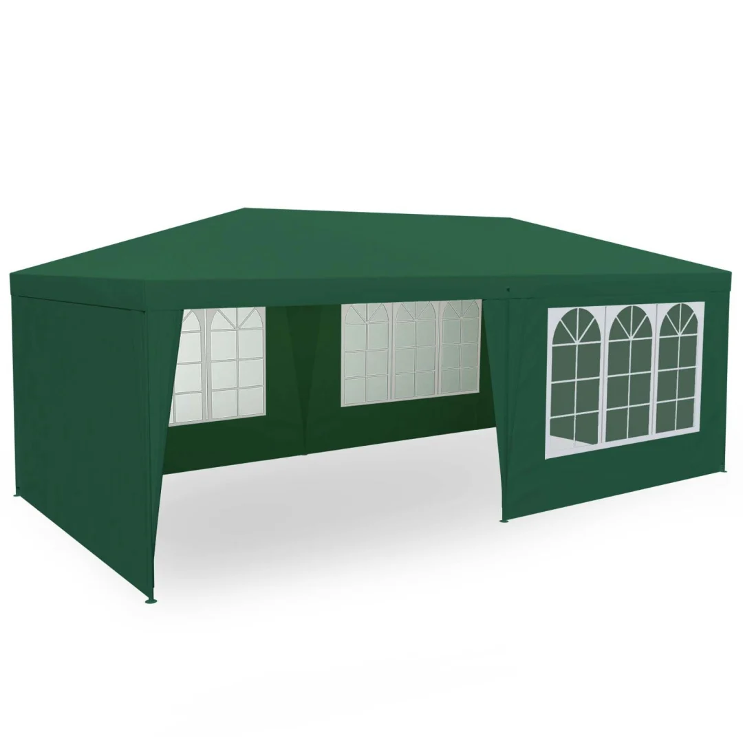 Vrtni paviljon sa 6 stijenki, 3 × 6 m, zeleni, Plonos_1