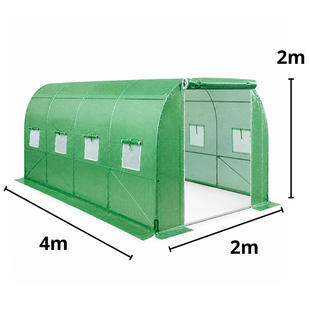 Vrtni staklenik od folije za povrće s prozorima, zeleni UV, 4,5x2x2 M, 9M²_5