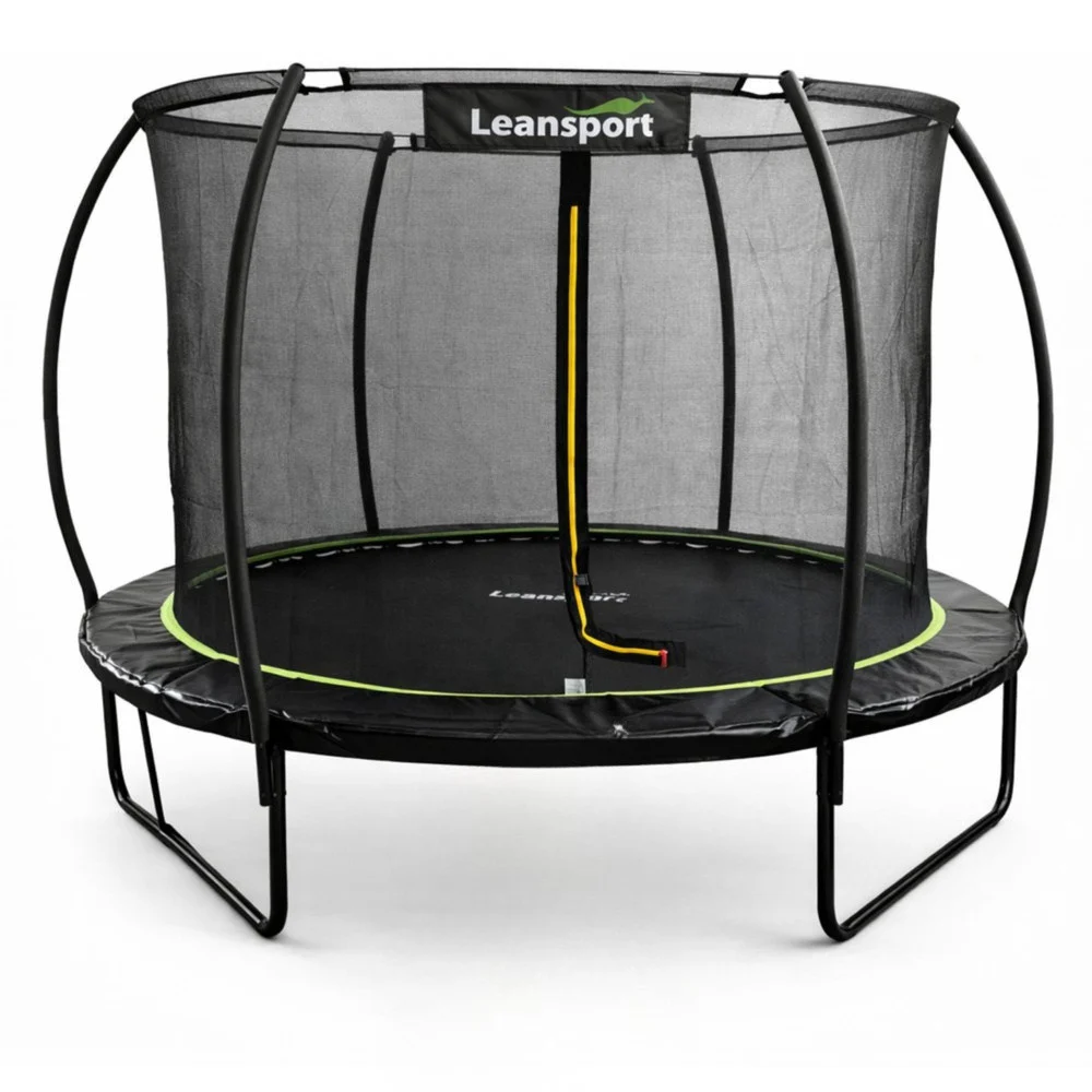 Vrtni trampolin LEAN s unutarnjom mrežom crno-zeleni 183 cm 6 stopa_1