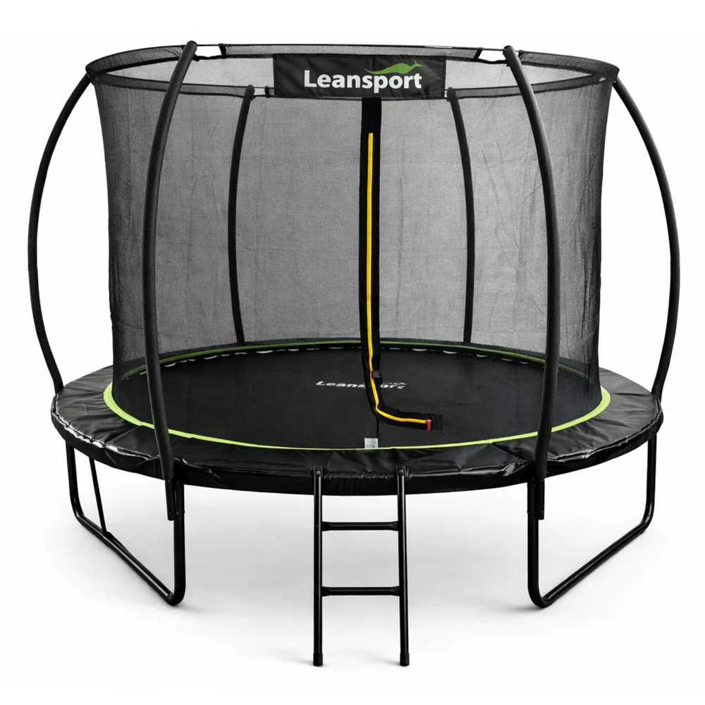 Vrtni trampolin LEAN s unutarnjom mrežom crno-zeleni 252 cm 8 stopa_1