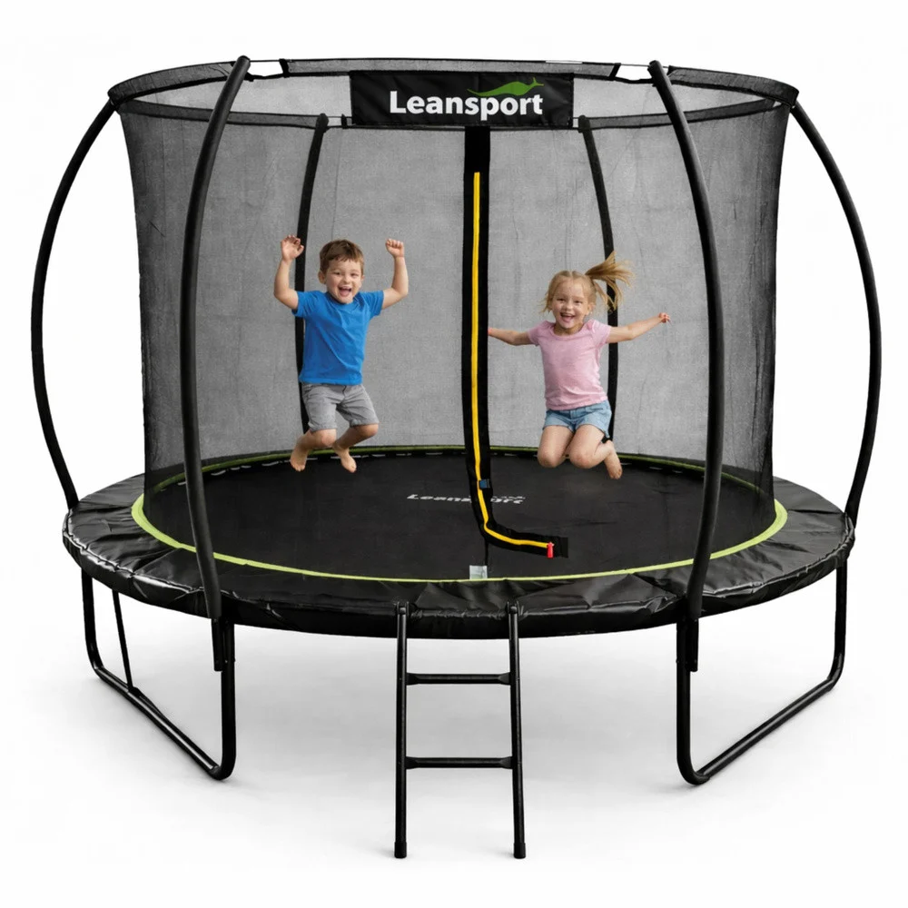 Vrtni trampolin LEAN s unutarnjom mrežom crno-zeleni 305 cm 10 stopa_2