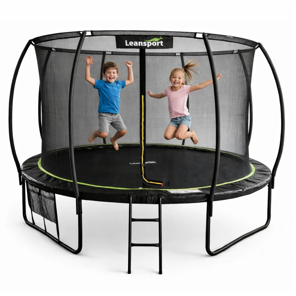 Vrtni trampolin LEAN s unutarnjom mrežom crno-zeleni 487 cm 16 stopa_2
