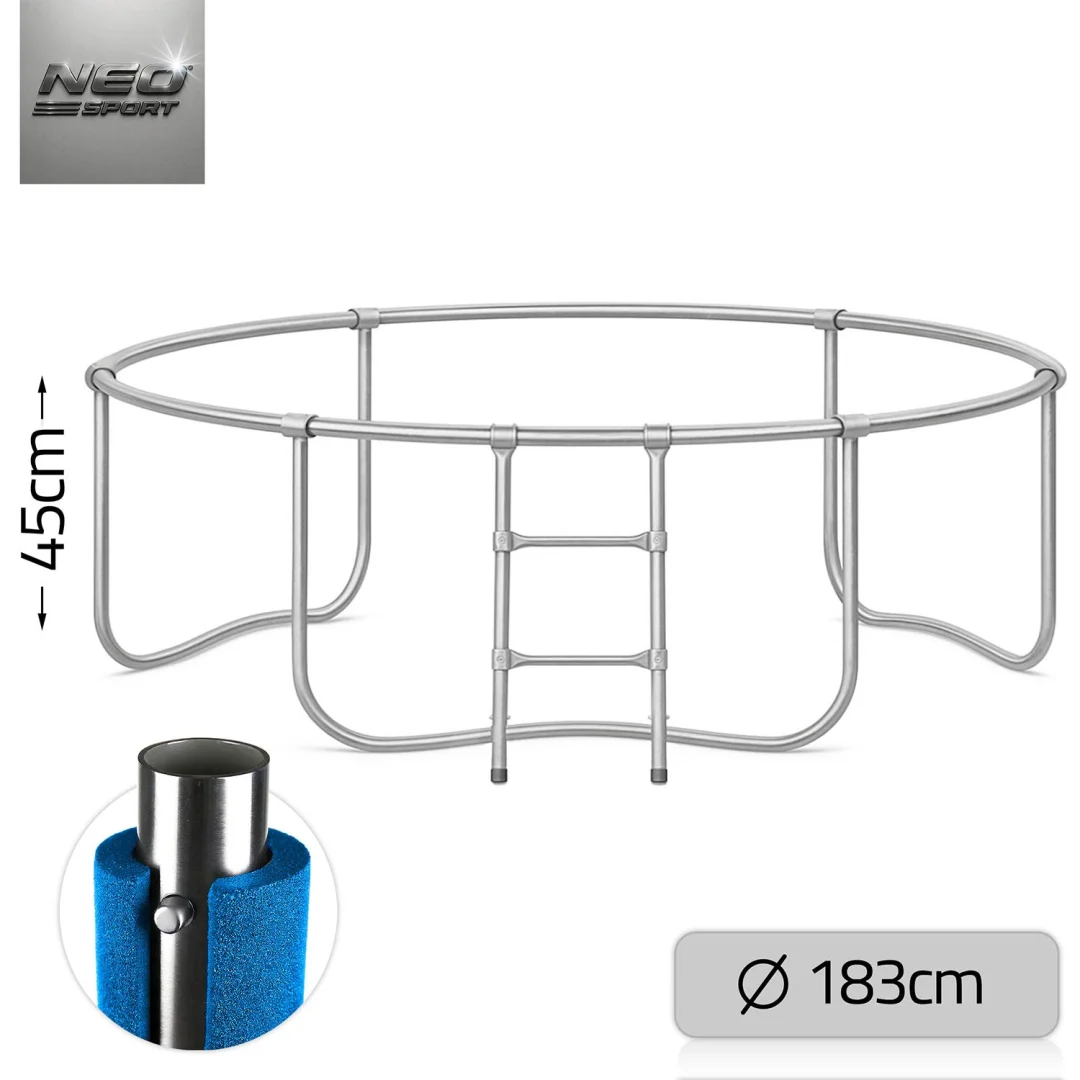 Vrtni trampolin Neo-Sport 183 cm, 6 ft, vanjska mreža i ljestve_12