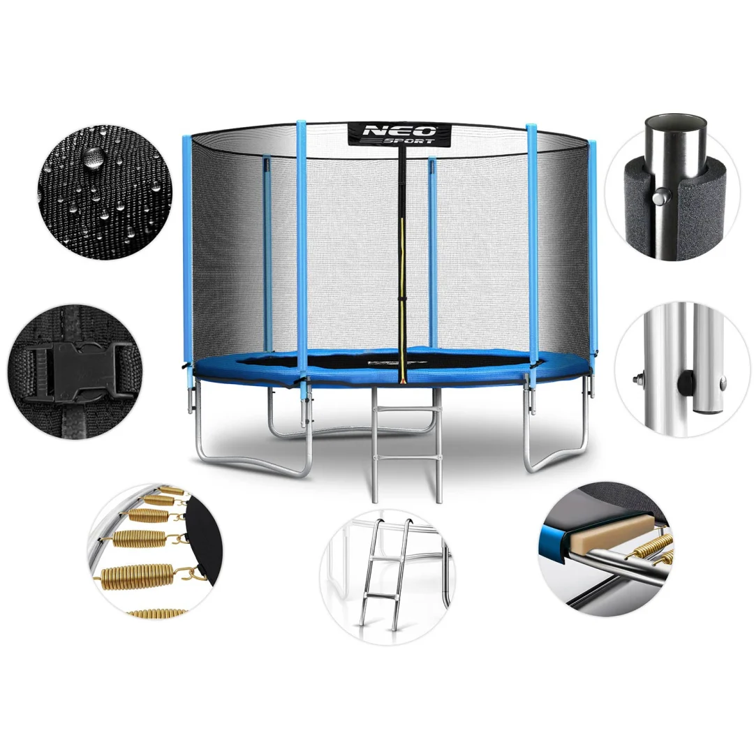 Vrtni trampolin Neo-Sport 183 cm, 6 ft, vanjska mreža i ljestve_5