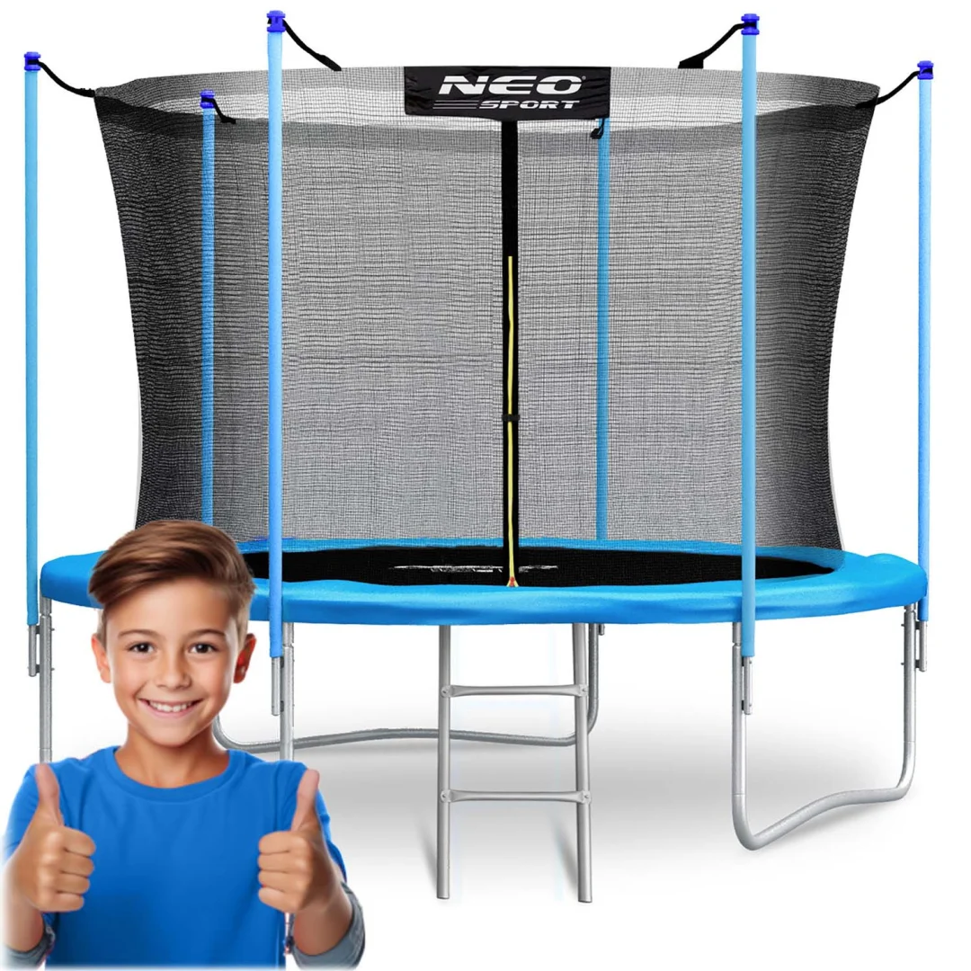 Vrtni trampolin Neo-Sport 252 cm, 8 ft, unutarnja mreža i ljestve_12
