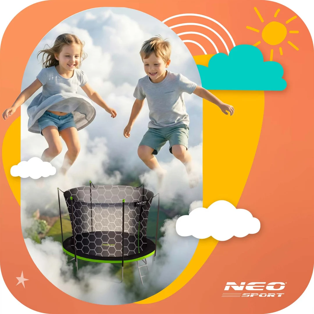 Vrtni trampolin Neo-Sport NS-08W231 252 cm, 8 ft, unutarnja mreža i ljestve_10