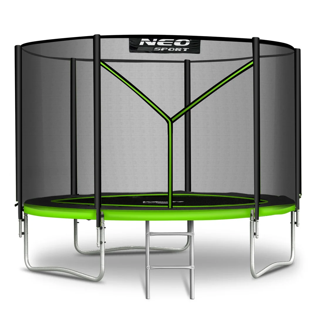 Vrtni trampolin Neo-Sport, Ø 252 cm (8 ft), vanjska mreža i ljestve, siva, var. NS-08Z231_1