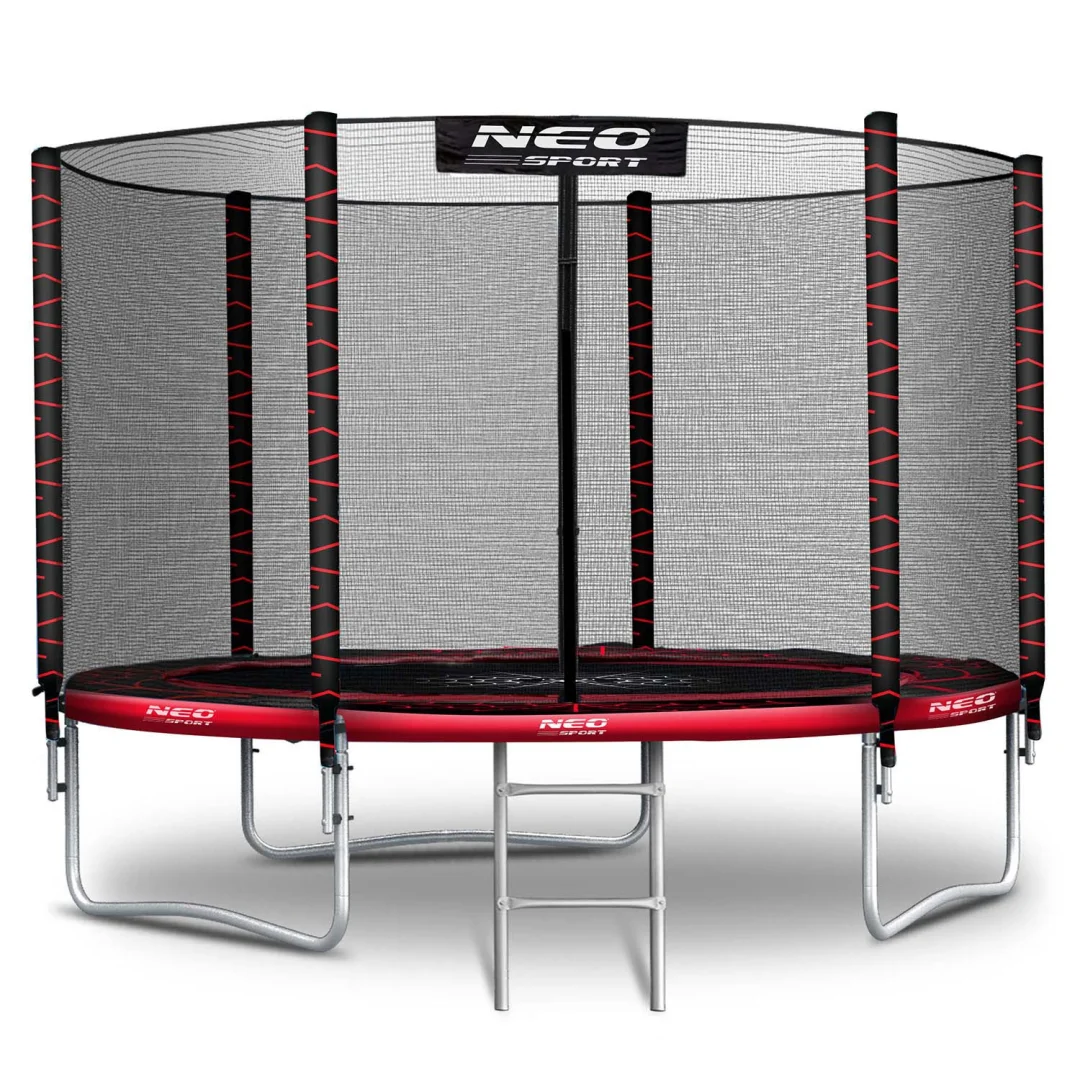 Vrtni trampolin Neo-Sport, Ø 252 cm (8 ft), vanjska mreža i ljestve, siva, var. NS-08Z241_1