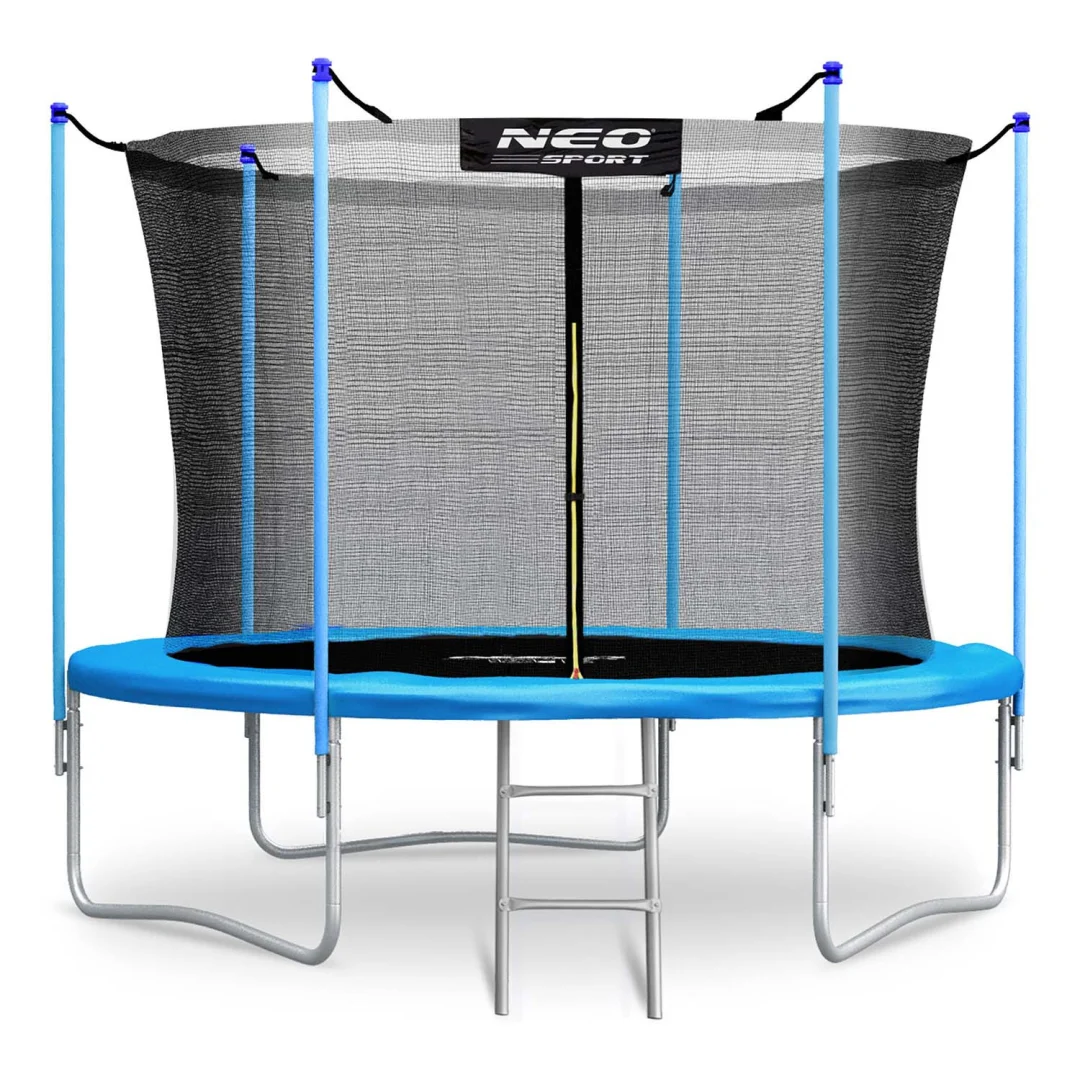 Vrtni trampolin Neo-Sport, Ø 312 cm (10 ft), unutarnja mreža i ljestve, plava_1