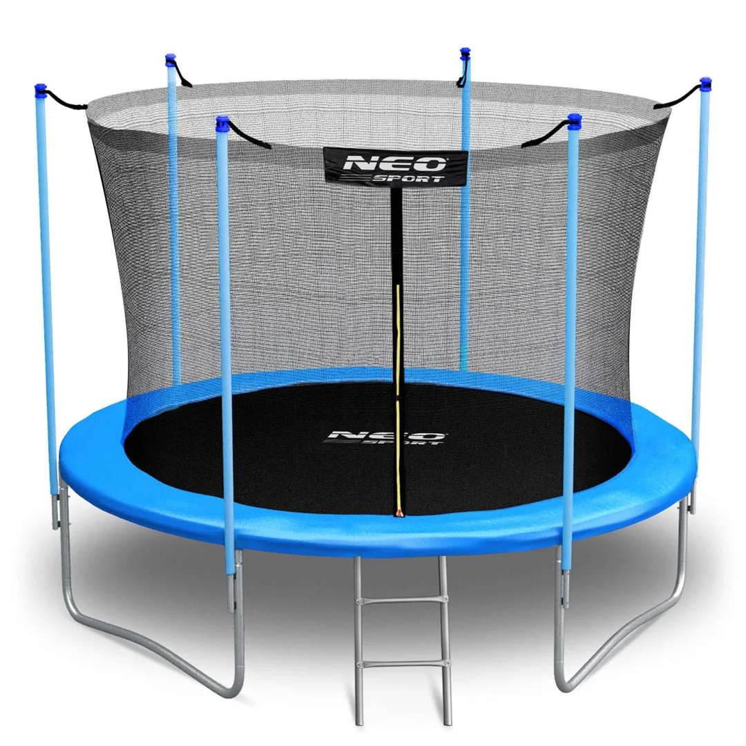 Vrtni trampolin Neo-Sport, Ø 312 cm (10 ft), unutarnja mreža i ljestve, plava_4