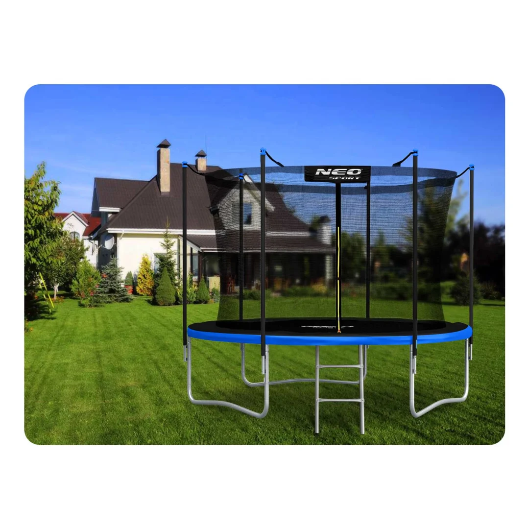 Vrtni trampolin Neo-Sport, Ø 312 cm (10 ft), unutarnja mreža i ljestve, siva, var. NS-10W241_10