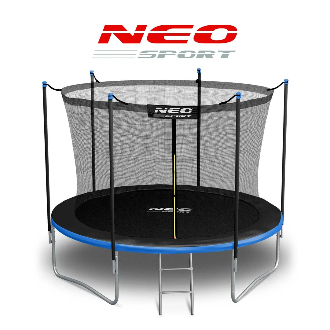 Vrtni trampolin Neo-Sport, Ø 312 cm (10 ft), unutarnja mreža i ljestve, siva, var. NS-10W241_11