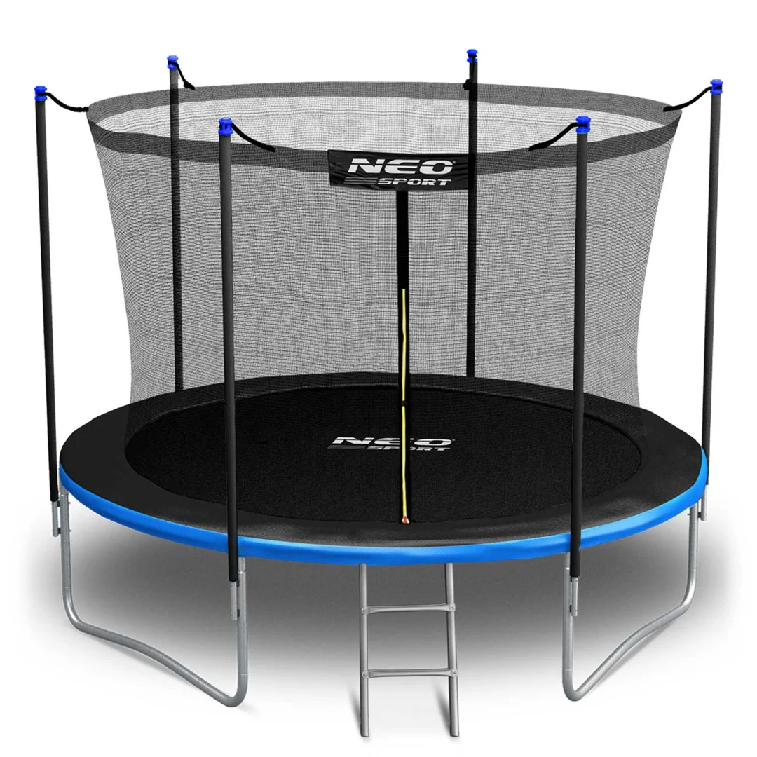 Vrtni trampolin Neo-Sport, Ø 312 cm (10 ft), unutarnja mreža i ljestve, siva, var. NS-10W241_4