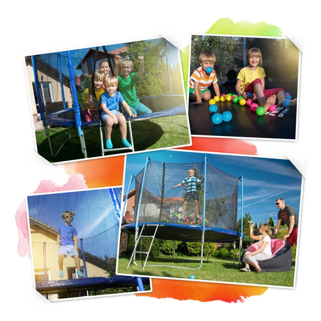 Vrtni trampolin Neo-Sport, Ø 312 cm (10 ft), unutarnja mreža i ljestve, siva, var. NS-10W241_6