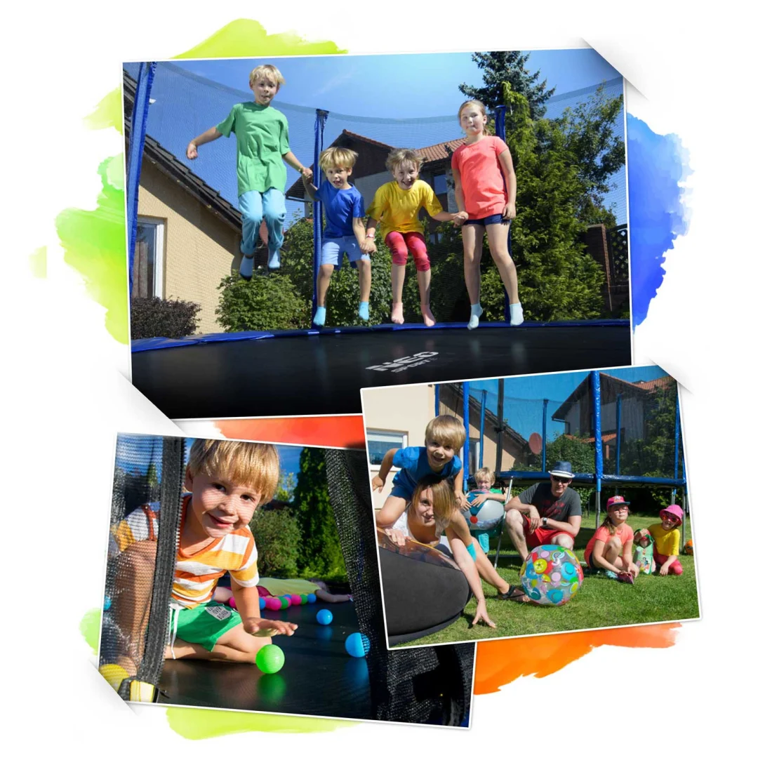 Vrtni trampolin Neo-Sport, Ø 312 cm (10 ft), unutarnja mreža i ljestve, siva, var. NS-10W241_7