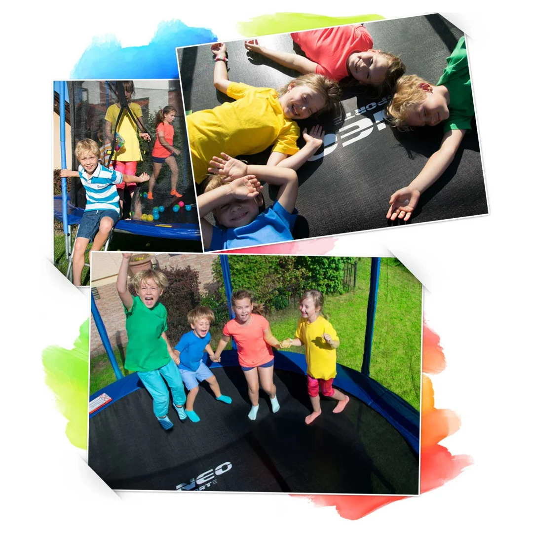 Vrtni trampolin Neo-Sport, Ø 312 cm (10 ft), unutarnja mreža i ljestve, siva, var. NS-10W241_8