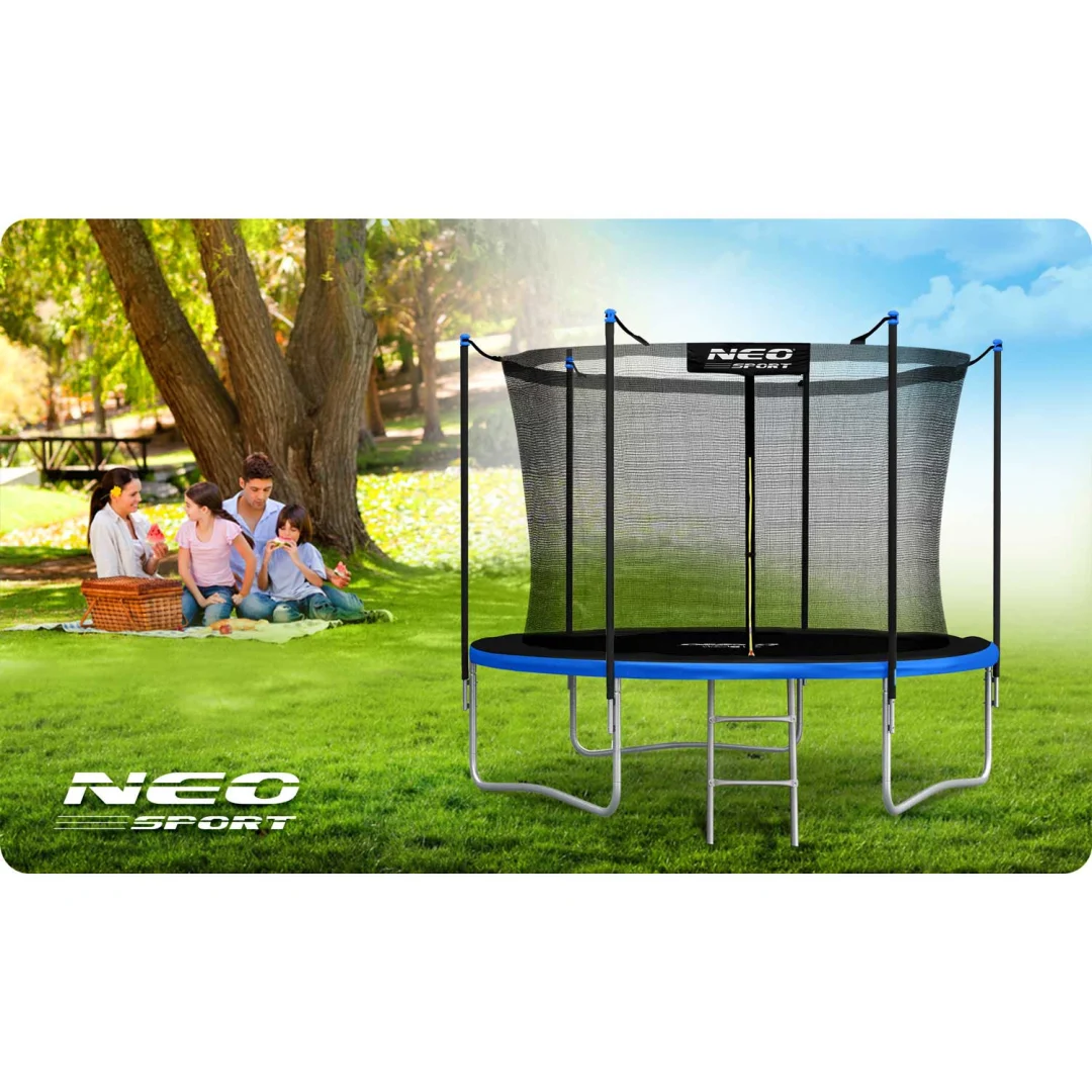 Vrtni trampolin Neo-Sport, Ø 312 cm (10 ft), unutarnja mreža i ljestve, siva, var. NS-10W241_9
