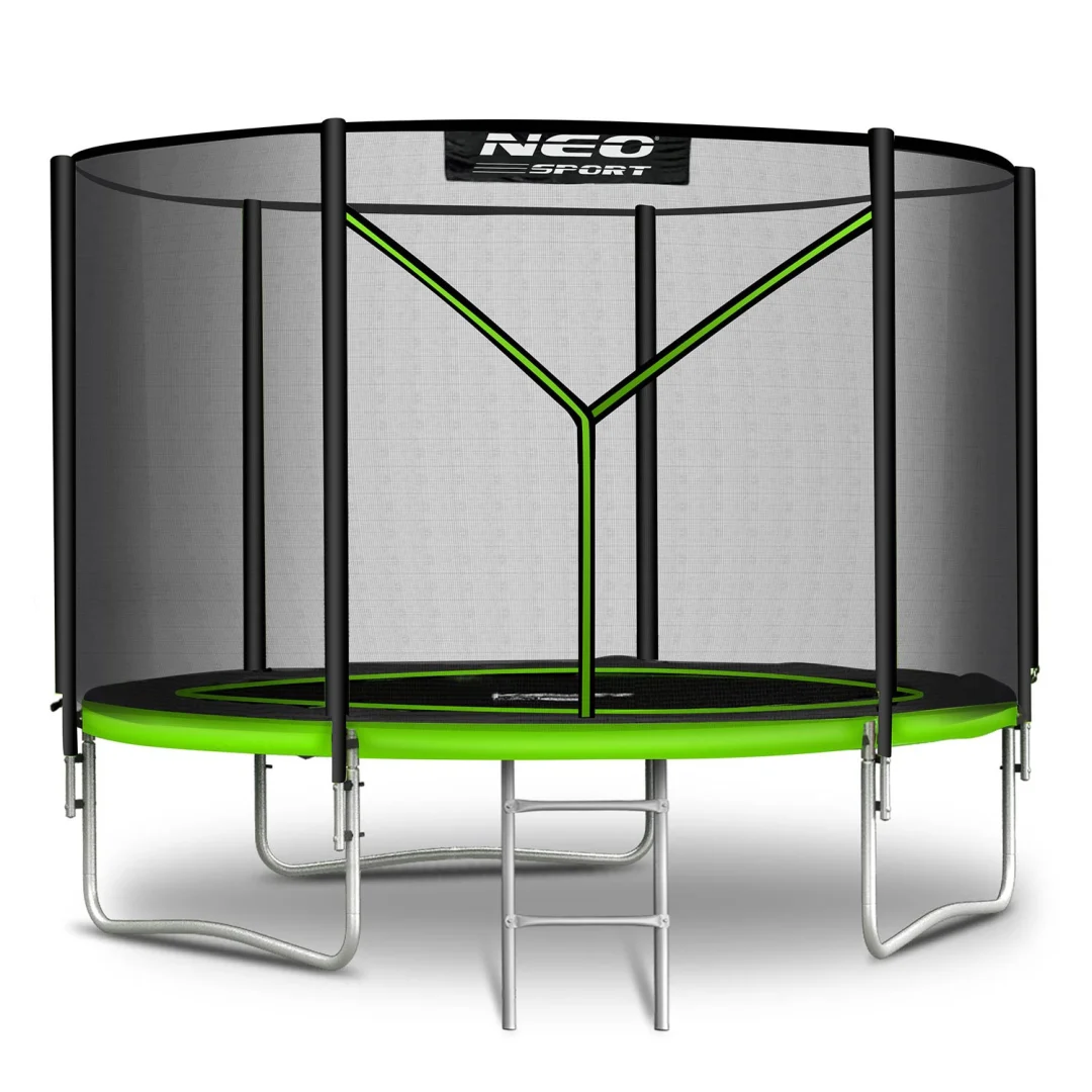 Vrtni trampolin Neo-Sport, Ø 312 cm (10 ft), vanjska mreža i ljestve, siva, var. NS-10Z231_1